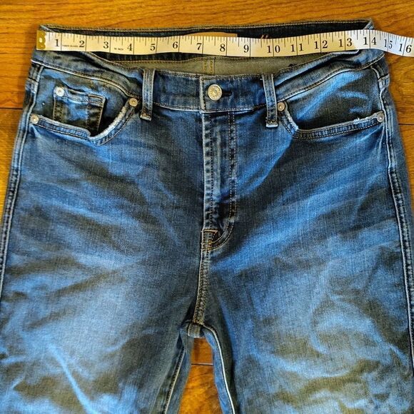 7 For All Mankind b(air) Edie High Waist Straight Leg Frayed Hem Jeans Size 31 - Picture 13 of 15